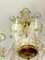 Green and Gold Murano Glass Chandelier, 1990s 13