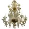 Green and Gold Murano Glass Chandelier, 1990s, Image 1