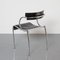 Postmoderner Stuhl aus Chrom & schwarzem Leder, 1980er 2