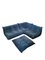 Togo Modulares Sofa aus Blauem Kord mit Fußhocker von Michel Ducaroy für Ligne Roset, 1970er, 4er Set 1