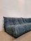 Togo Modulares Sofa aus Blauem Kord mit Fußhocker von Michel Ducaroy für Ligne Roset, 1970er, 4er Set 14