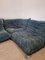 Togo Modular Sofa in Blue Corduroy with Footstool by Michel Ducaroy for Ligne Roset, 1970s, Set of 4 5