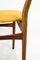 Danish Teak & Yellow Fabric Dining Chairs, 1960, Set of 4, Image 7