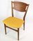 Danish Teak & Yellow Fabric Dining Chairs, 1960, Set of 4 11