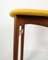 Danish Teak & Yellow Fabric Dining Chairs, 1960, Set of 4, Image 4