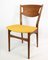 Dänische Esszimmerstühle aus Teak & Gelbem Stoff, 1960, 4er Set 10