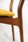 Danish Teak & Yellow Fabric Dining Chairs, 1960, Set of 4, Image 3