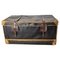 Late 19th Century French Leather Trunk with Train Labels 1