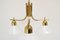 Brass and Glass Ceiling Light, 1980s 6