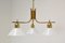 Brass and Glass Ceiling Light, 1980s 2