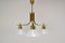 Brass and Glass Ceiling Light, 1980s, Image 14
