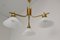 Brass and Glass Ceiling Light, 1980s 4