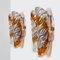 Murano Clear and Orange Glass Wall Lights, 1970s, Set of 2 4
