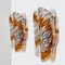 Murano Clear and Orange Glass Wall Lights, 1970s, Set of 2, Image 4