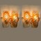 Murano Clear and Orange Glass Wall Lights, 1970s, Set of 2 11