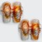 Murano Clear and Orange Glass Wall Lights, 1970s, Set of 2 2