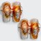 Murano Clear and Orange Glass Wall Lights, 1970s, Set of 2, Image 2