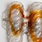 Murano Clear and Orange Glass Wall Lights, 1970s, Set of 2 3