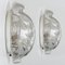Clear Glass Leaf Wall Sconces,1970, Set of 2 3