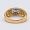 18 Karat Yellow Gold Ring with Blue Topaz and Diamonds, 1970s-1980s, Image 4
