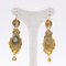 14 Karat Yellow Gold Earrings with Corals and Sapphires, Late 1800s, Set of 2 4