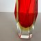 Large Red Murano Glass Sommerso Vase attributed to Flavio Poli, Italy, 1970s 6
