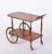 Mid-Century Italian Mahogany and Brass Serving Bar Cart, 1960s 7