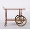 Mid-Century Italian Mahogany and Brass Serving Bar Cart, 1960s 5