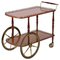 Mid-Century Italian Mahogany and Brass Serving Bar Cart, 1960s, Image 1