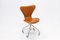 Sedia da scrivania girevole 3117 in pelle color cognac attribuita ad Arne Jacobsen per Fritz Hansen, 1960, Immagine 4