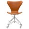 Cognac Leather First Series 3117 Desk Swivel Chair by Arne Jacobsen for Fritz Hansen, 1960 1