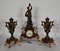 Mantel Clock Set in Regula and Griotte Marble, 1920, Set of 3 1