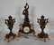 Mantel Clock Set in Regula and Griotte Marble, 1920, Set of 3, Image 1