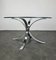 Vintage Silver Metal & Glass Coffee Table 2