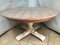Tavolino da caffè rotondo impiallacciato in quercia, anni '70, Immagine 4