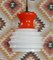 Hanging Lamp White & Red Opal Glass, 1970s 7