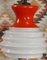 Hängelampe aus Opalglas in Weiß & Rot, 1970er 6