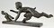 Georges Crouzat, Art Deco Faun und Eichhörnchen, 1934, Bronze 6