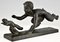 Georges Crouzat, Art Deco Faun and Squirrel, 1934, Bronze, Image 7