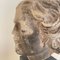Barocker Frauenkopf aus grauem Sandstein auf schwarzem Sockel, 1780er 24