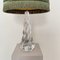 Mid-Century French Crystal Glass Table Lamp with Round Fabric Lampshade, 1963, Image 9