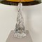 Mid-Century French Crystal Glass Table Lamp with Round Fabric Lampshade, 1963, Image 11