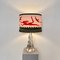 Lampe de Bureau Mid-Century en Verre de Cristal avec Abat-Jour Rond en Tissu, France, 1963 7
