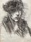 Otto Vautier, Dark Portrait, 1890-1910, Charcoal Drawing, Image 1