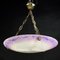 Vintage Art Deco Pate De Verre Deckenlampe von Schneider, 1920er 2