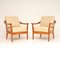 Vintage Cherry Armchairs attributed to Walter Knoll / Wilhelm Knoll, 1960s, Set of 2 1