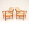 Vintage Cherry Armchairs attributed to Walter Knoll / Wilhelm Knoll, 1960s, Set of 2 3