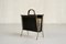 Magazine Rack in Black Leather by Jacques Adnet, France, 1950 7