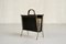 Magazine Rack in Black Leather by Jacques Adnet, France, 1950, Image 7