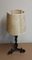 Vintage Brutalist Table Lamp with Black Iron Foot & Cream Parchment Shield, 1970s 2